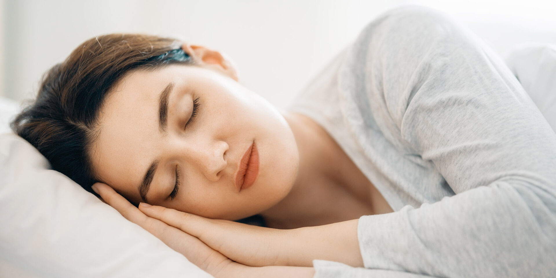 young woman is sleeping