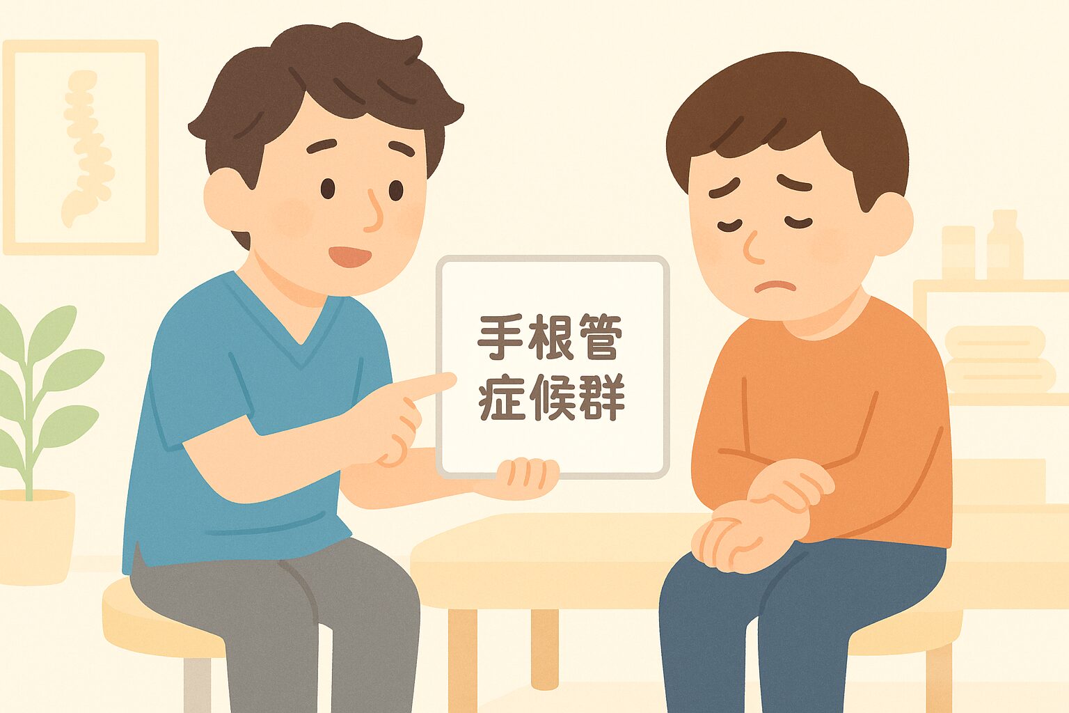 主線なしイラスト作るくんnote用097「手根管症候群」」ChatGPT Image 2025年10月4日 11_49_52